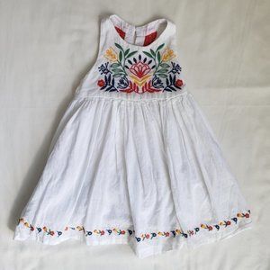 White Floral Embroidered Dress